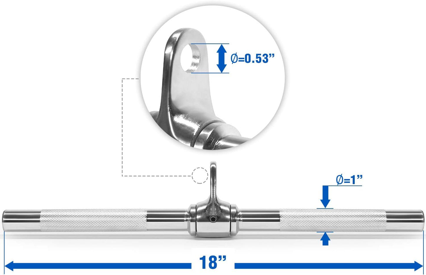 Cable Machine Attachment, STRIGHT BAR 