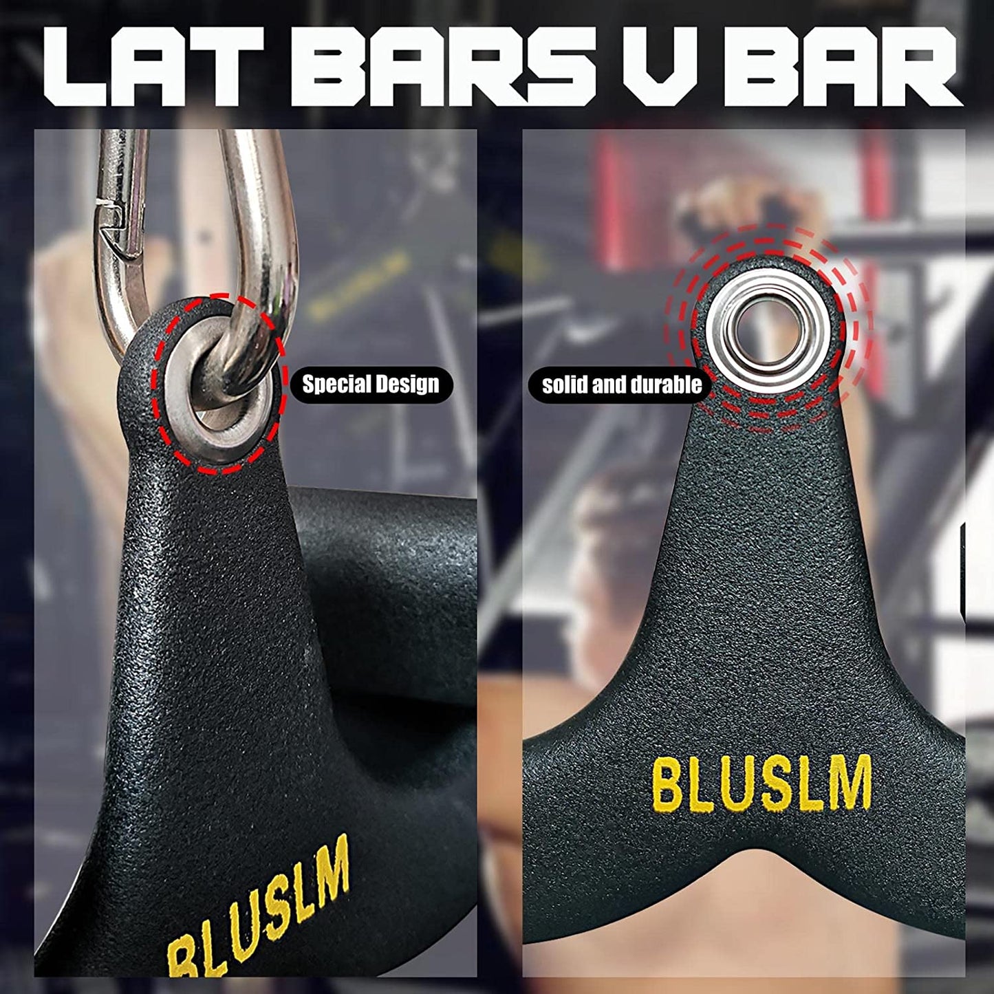 LAT Pull down Bar for Cable Machine, LAT Pulldown Attachments T Bar V Bar Cable